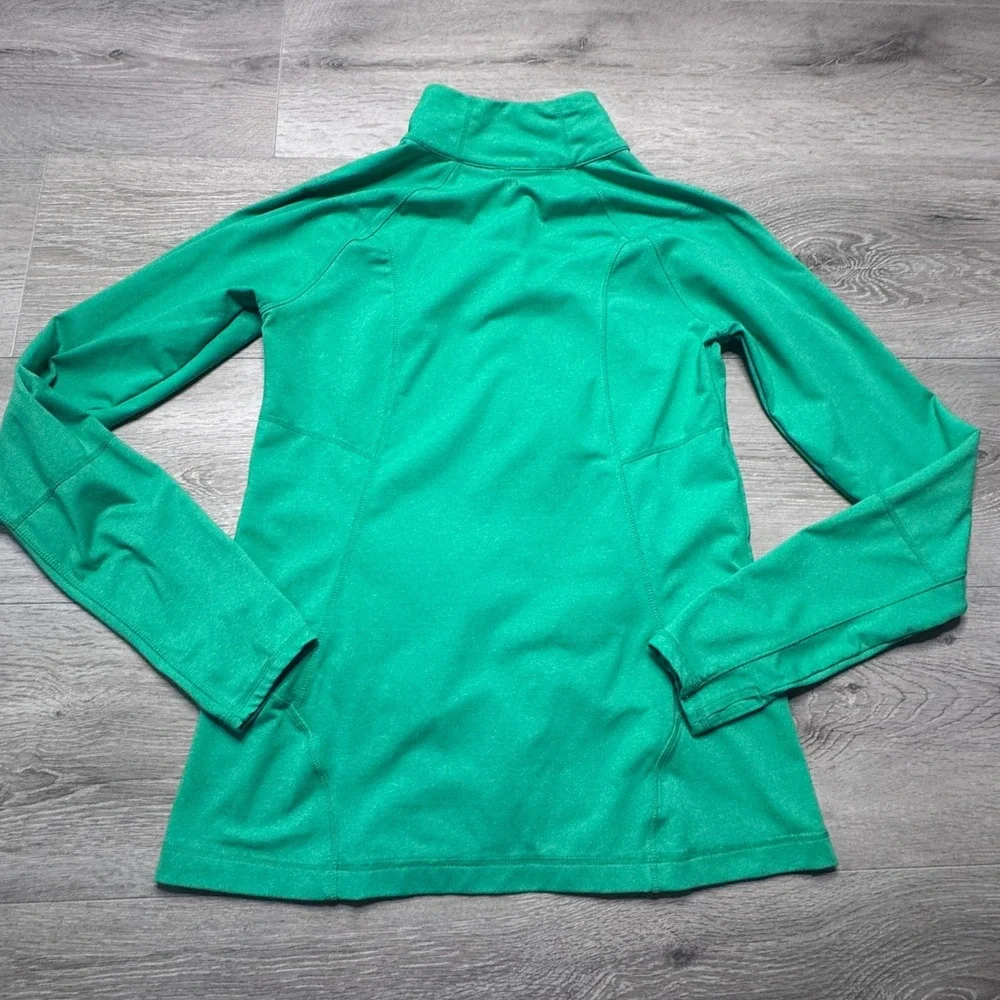 Kyodan Womens Green Heathered Full Zip Active Jacket Mock Neck Size Small